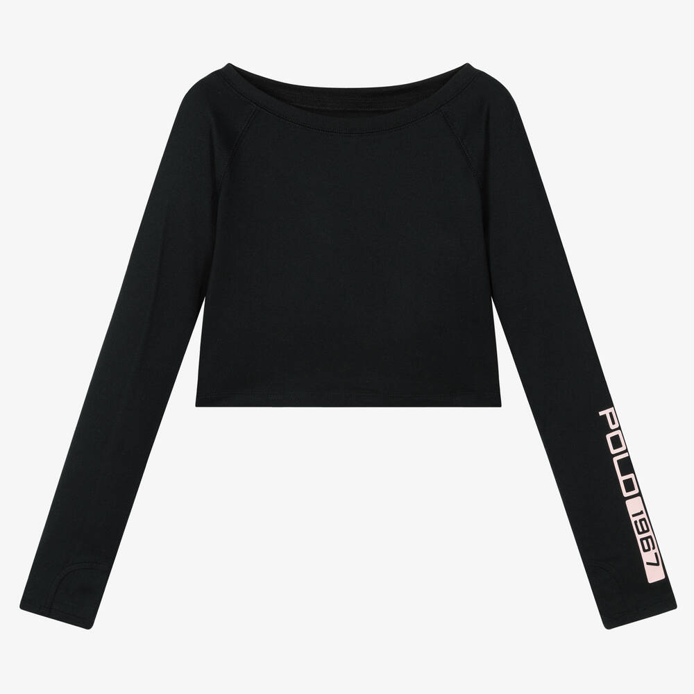 Поло Ralph Lauren-Черный спортивный топ для девочек | Childrensalon Outlet