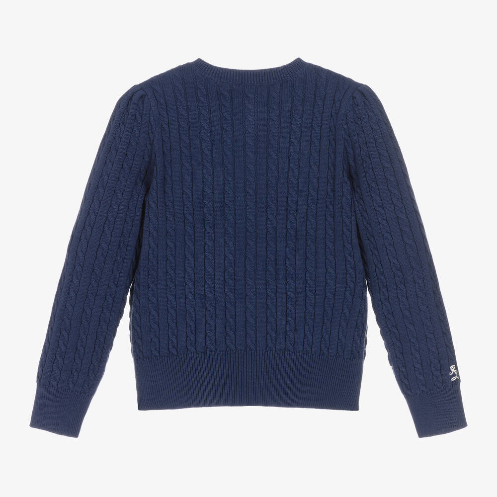 Ralph Lauren-Синий кардиган крупной вязки | Childrensalon Outlet