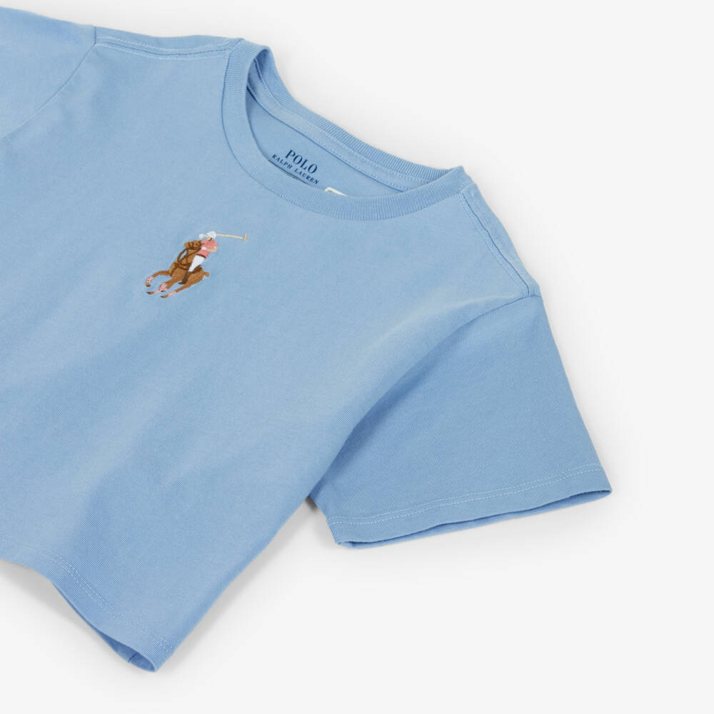 Ralph Lauren-Мягкая синяя футболка для девочек | Childrensalon Outlet