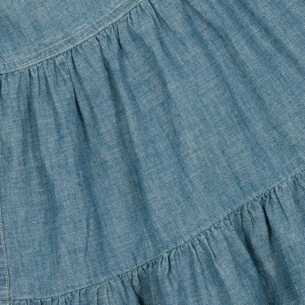 Ralph Lauren-Girls Blue Cotton Chambray Shirt Dress | Childrensalon Outlet