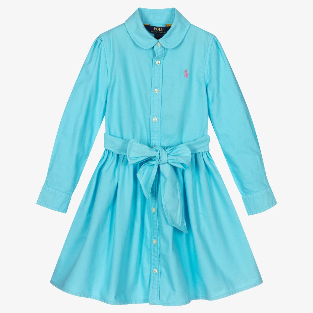 Ralph Lauren - Blaues Baumwollkleid (M) | Childrensalon