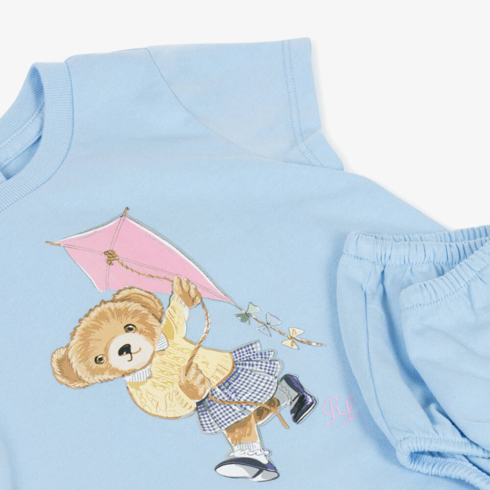 Ralph Lauren-Girls Blue Cotton Kite Dress | Childrensalon Outlet