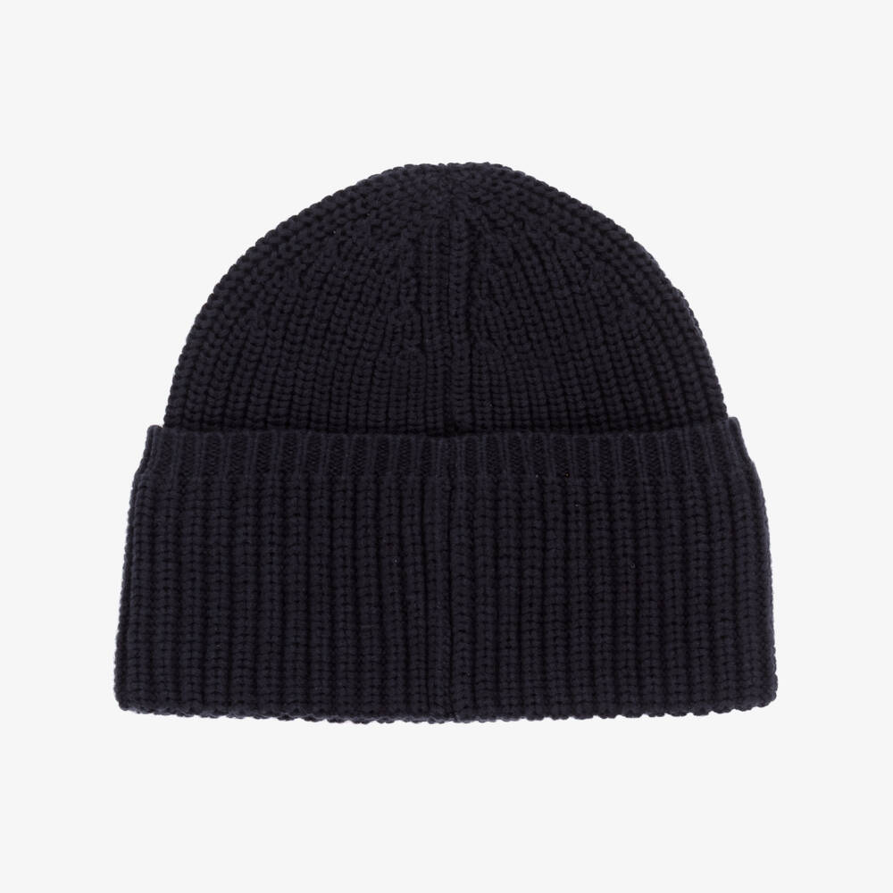 Ralph Lauren-Girls Blue Cotton Knit Beanie | Childrensalon Outlet