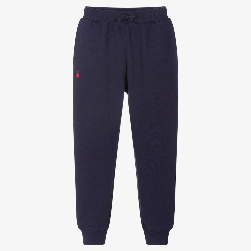 Ralph Lauren-Girls Blue Cotton Logo Joggers | Childrensalon Outlet