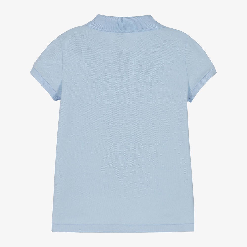 Polo Ralph Lauren Girls Blue Cotton Logo Polo Shirt