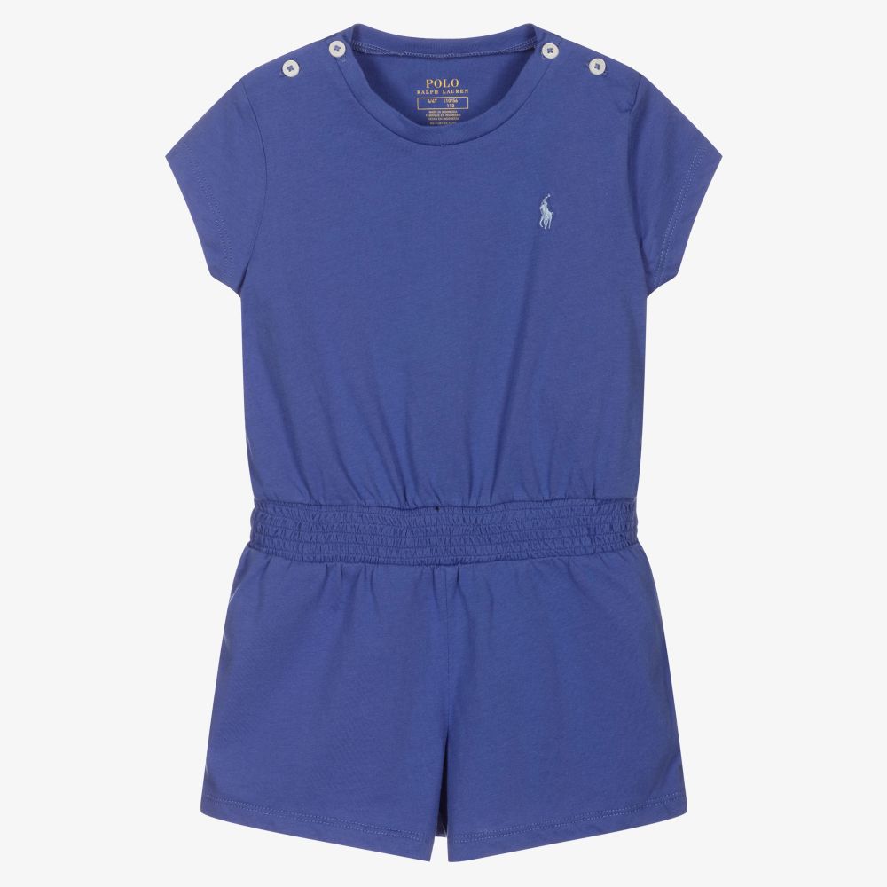 Ralph Lauren - Combi-short bleue Fille | Childrensalon