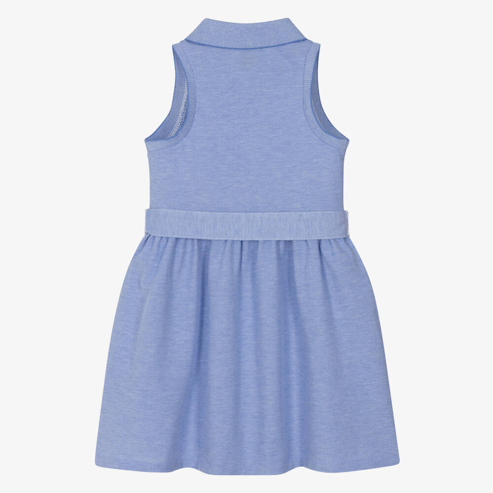 Ralph Lauren-Girls Blue Cotton Polo Dress | Childrensalon Outlet