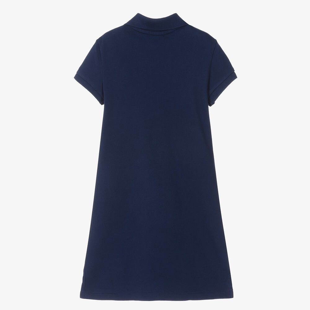 Ralph Lauren-Girls Blue Cotton Polo Shirt Dress | Childrensalon Outlet