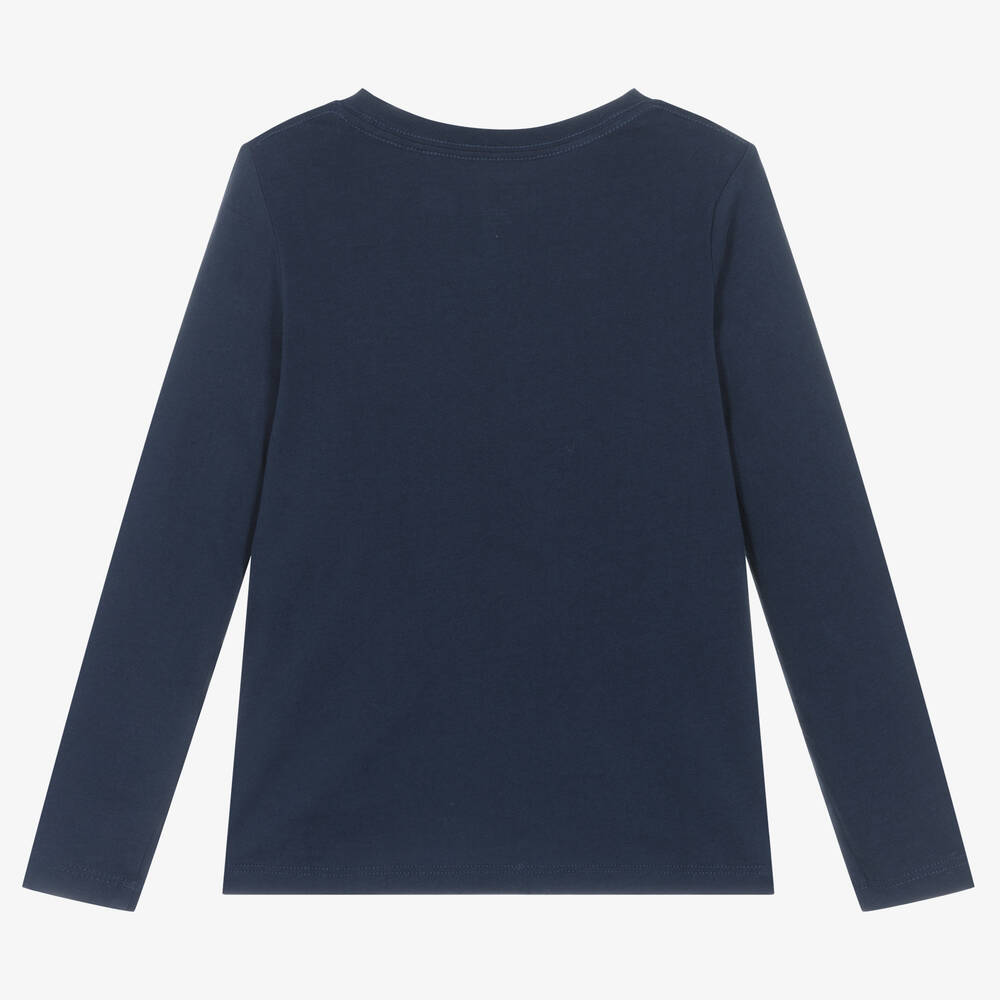 Ralph Lauren-Girls Blue Cotton Top | Childrensalon Outlet