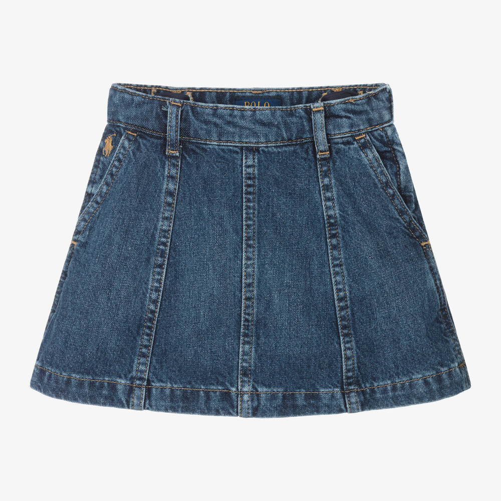 Ralph Lauren-Girls Blue Denim Skirt | Childrensalon Outlet