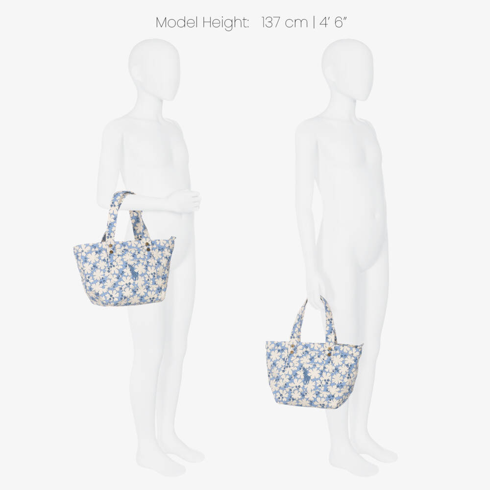 Ralph Lauren-Girls Blue & Ivory Floral Canvas Handbag | Childrensalon Outlet