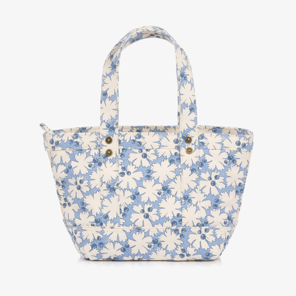 Ralph Lauren-Girls Blue & Ivory Floral Canvas Handbag | Childrensalon Outlet