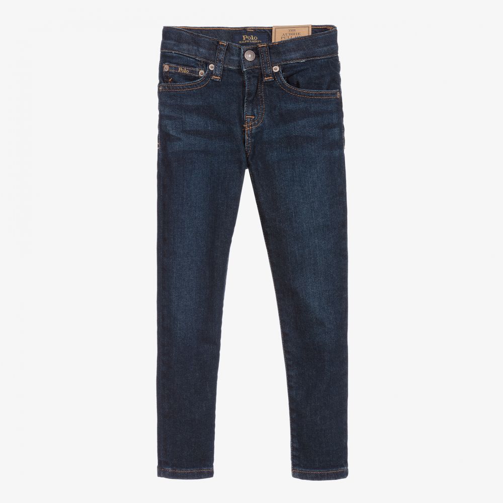 Ralph Lauren - Girls Blue Jeggings | Childrensalon