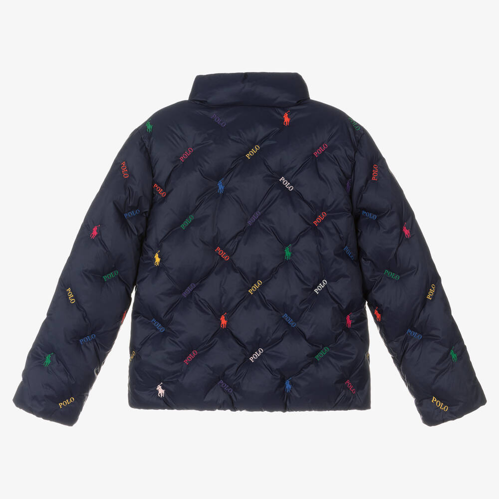 Polo Ralph Lauren Girls Blue Logo Down Jacket Childrensalon Outlet