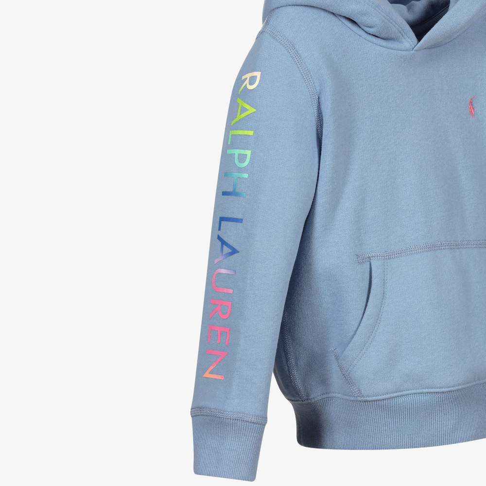 Ralph Lauren-Girls Blue Logo Hoodie | Childrensalon Outlet