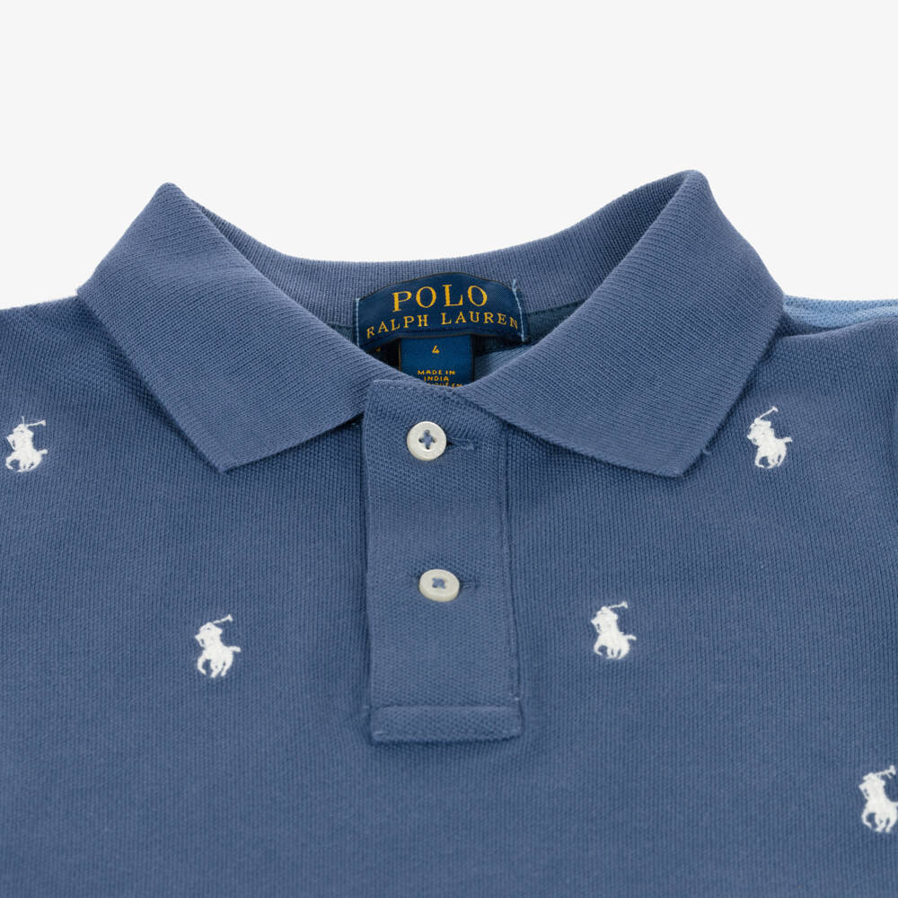 Ralph Lauren-Girls Blue Logo Polo Top | Childrensalon Outlet