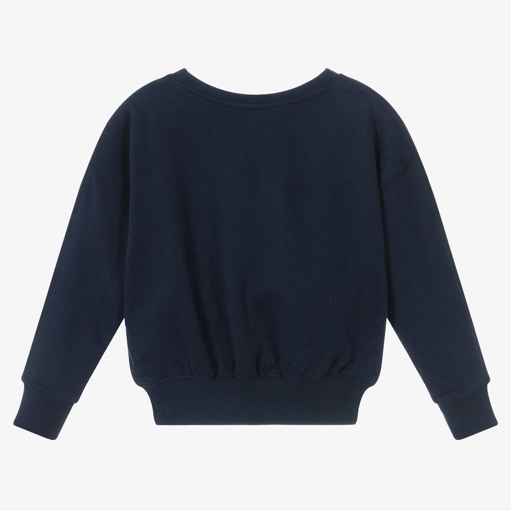 Polo Ralph Lauren-سويتشيرت قطن جيرسي لون كحلي للبنات | Childrensalon Outlet