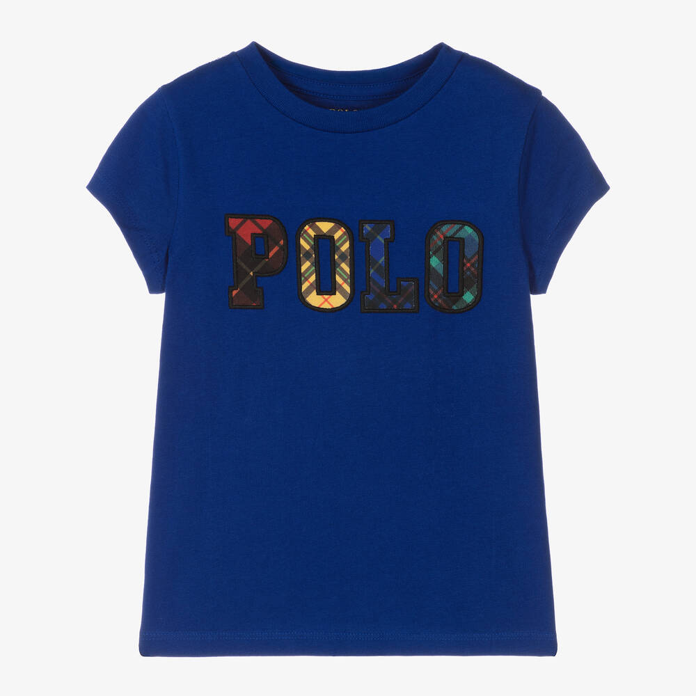 Polo Ralph Lauren - Girls Blue Logo T-Shirt | Childrensalon