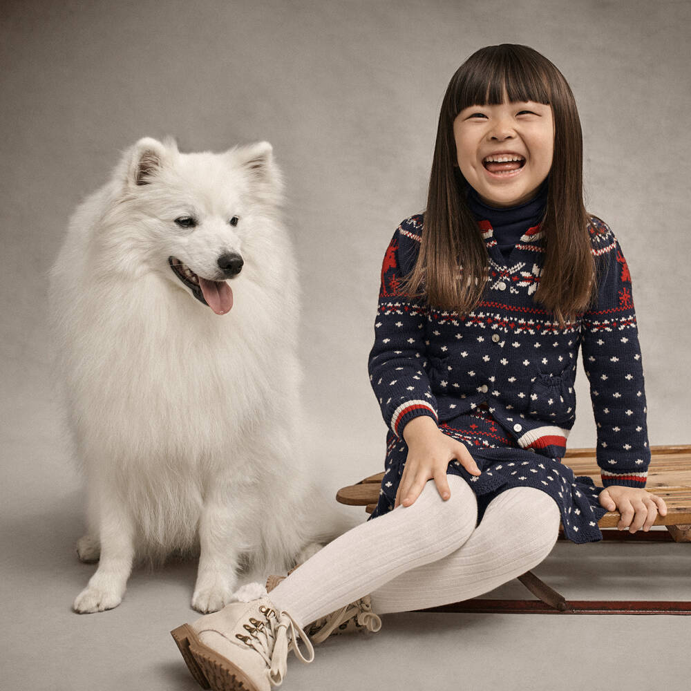 Ralph Lauren-Синий кардиган с узором Фэр айл для девочек | Childrensalon Outlet