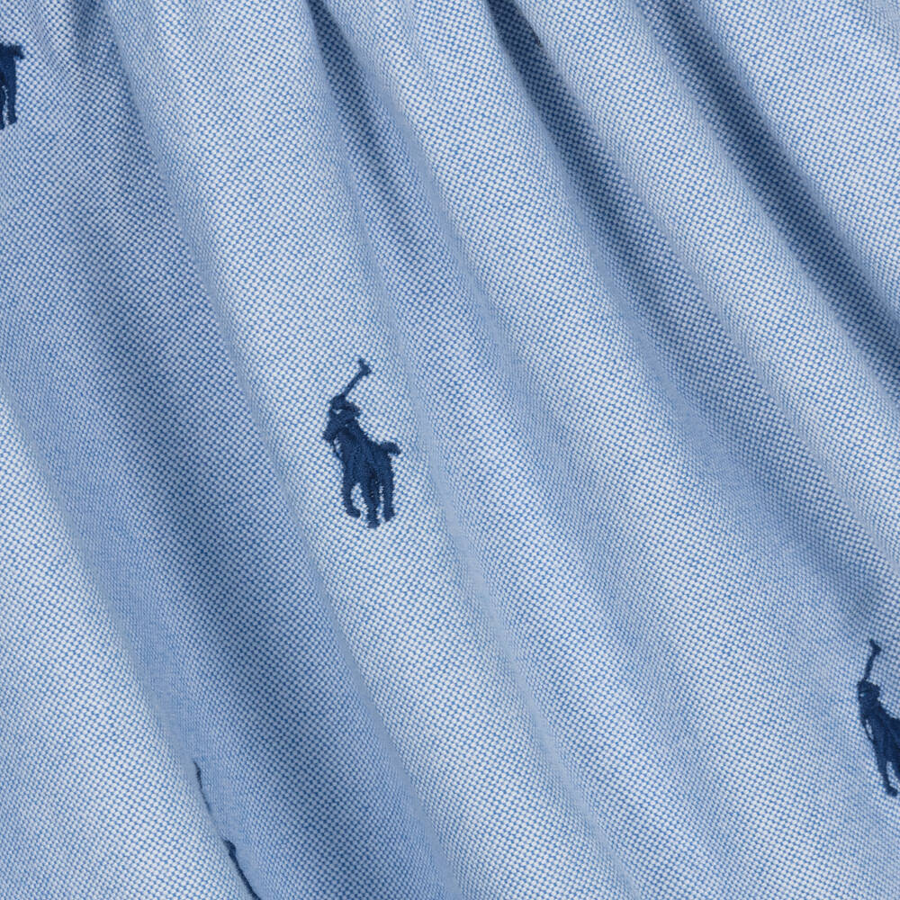 Ralph Lauren-فستان قميص قطن أكسفورد لون أزرق | Childrensalon Outlet