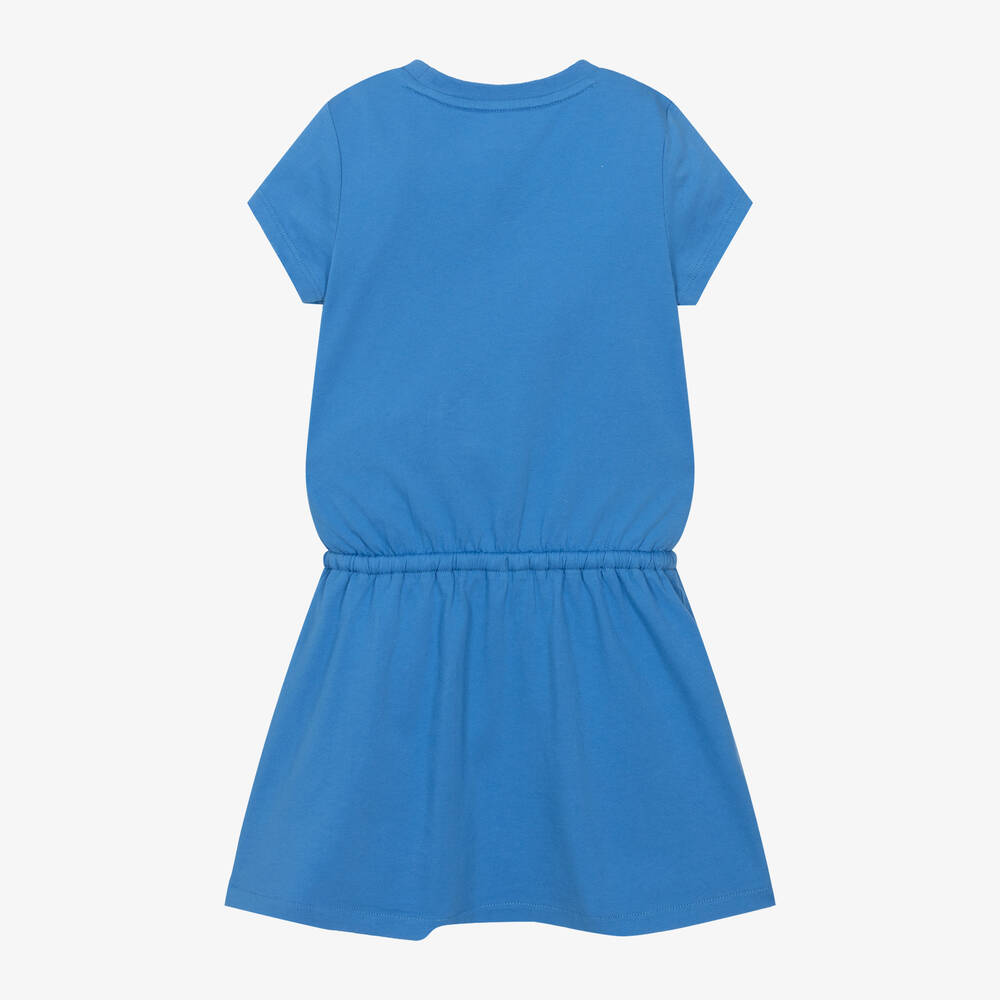 Ralph Lauren-فستان بطبعة بير قطن لون أزرق | Childrensalon Outlet