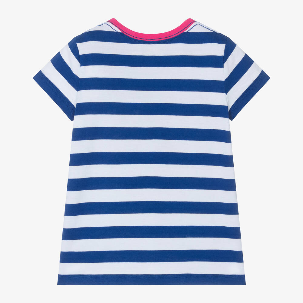Ralph Lauren-تيشيرت قطن مقلم لون أزرق للبنات | Childrensalon Outlet