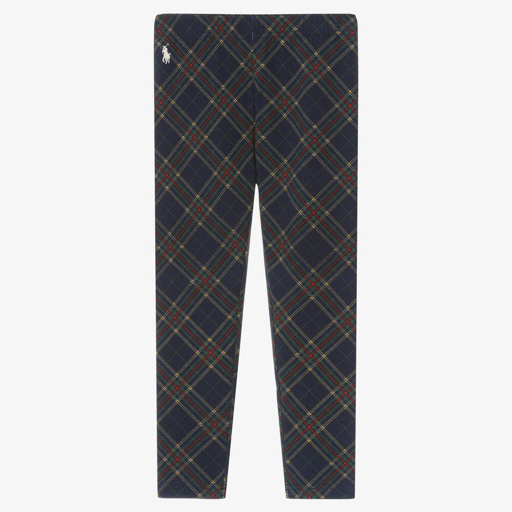Ralph Lauren - Legging écossais bleu en coton | Childrensalon