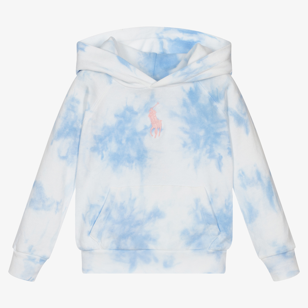 Polo Ralph Lauren - Girls Blue Tie Dye Hoodie | Childrensalon