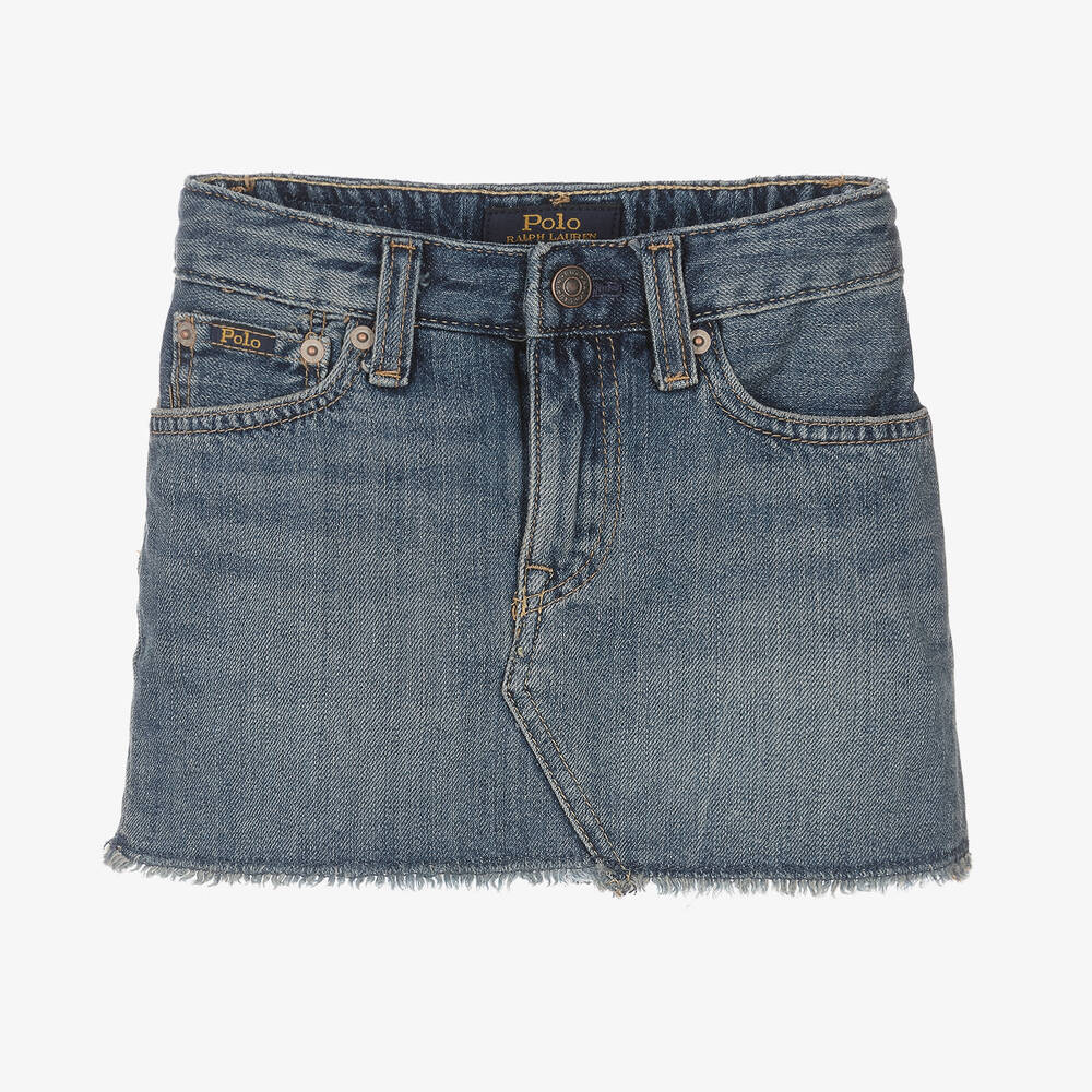 Ralph Lauren - Jupe en jean bleu délavé fille | Childrensalon