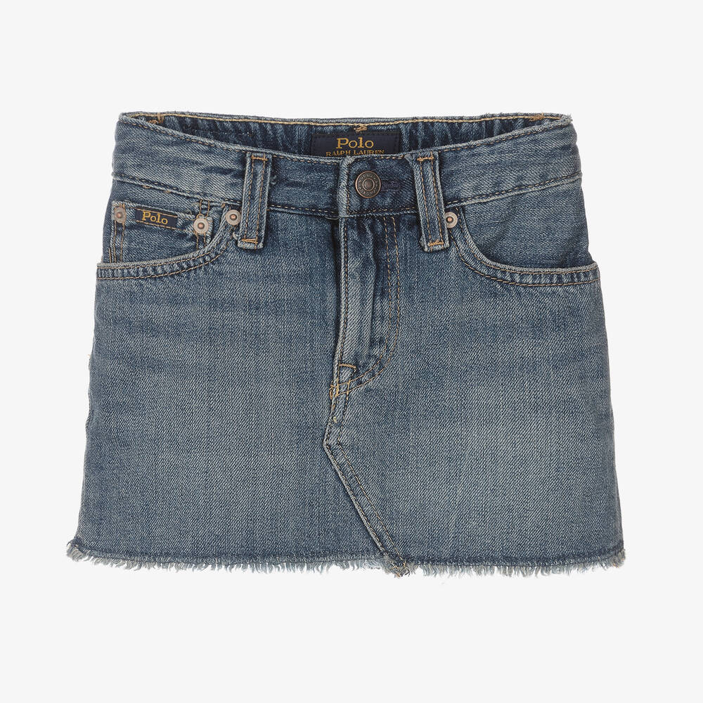 Ralph Lauren - Blauer Jeansrock mit Waschung | Childrensalon