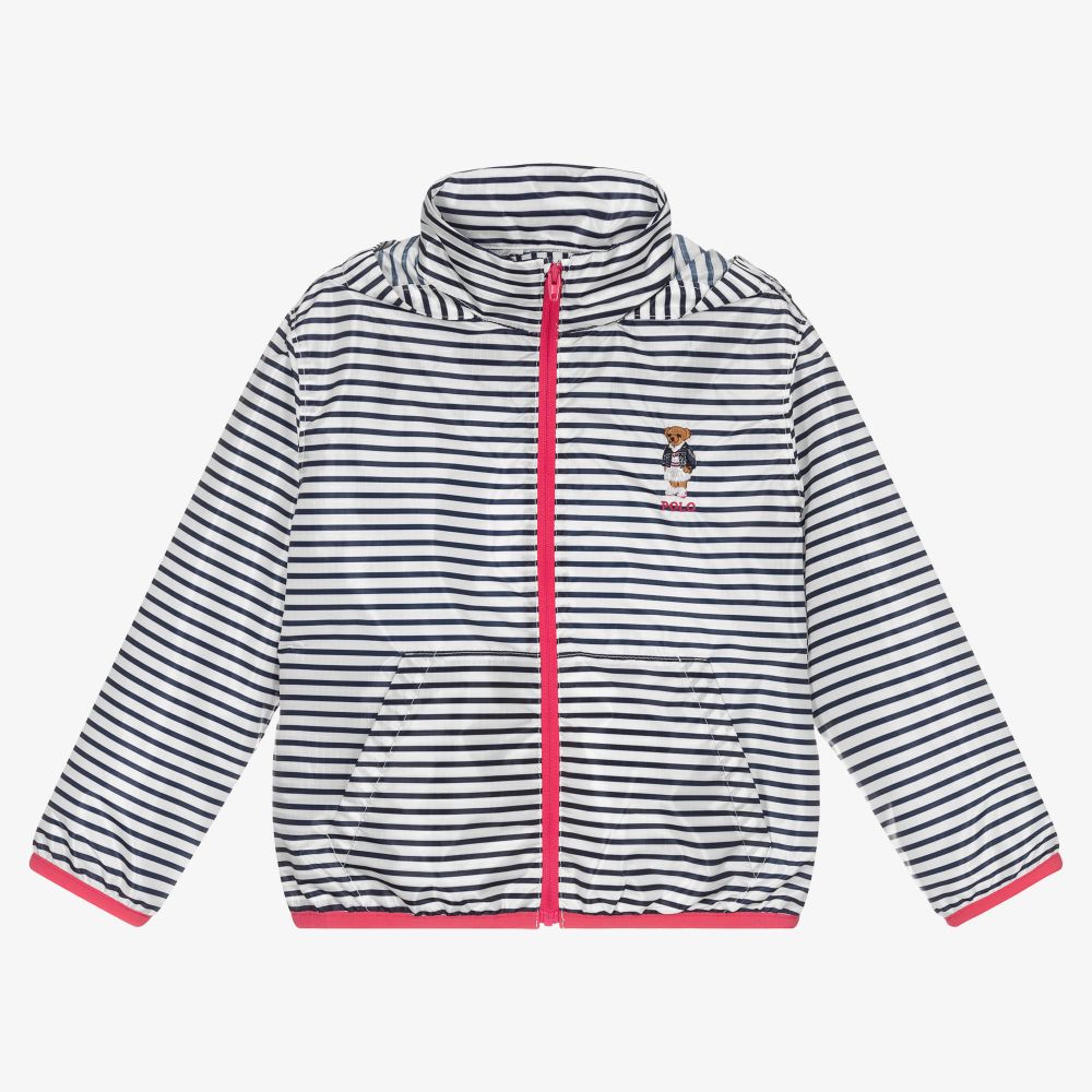 Polo Ralph Lauren-Girls Blue & White Jacket | Childrensalon Outlet