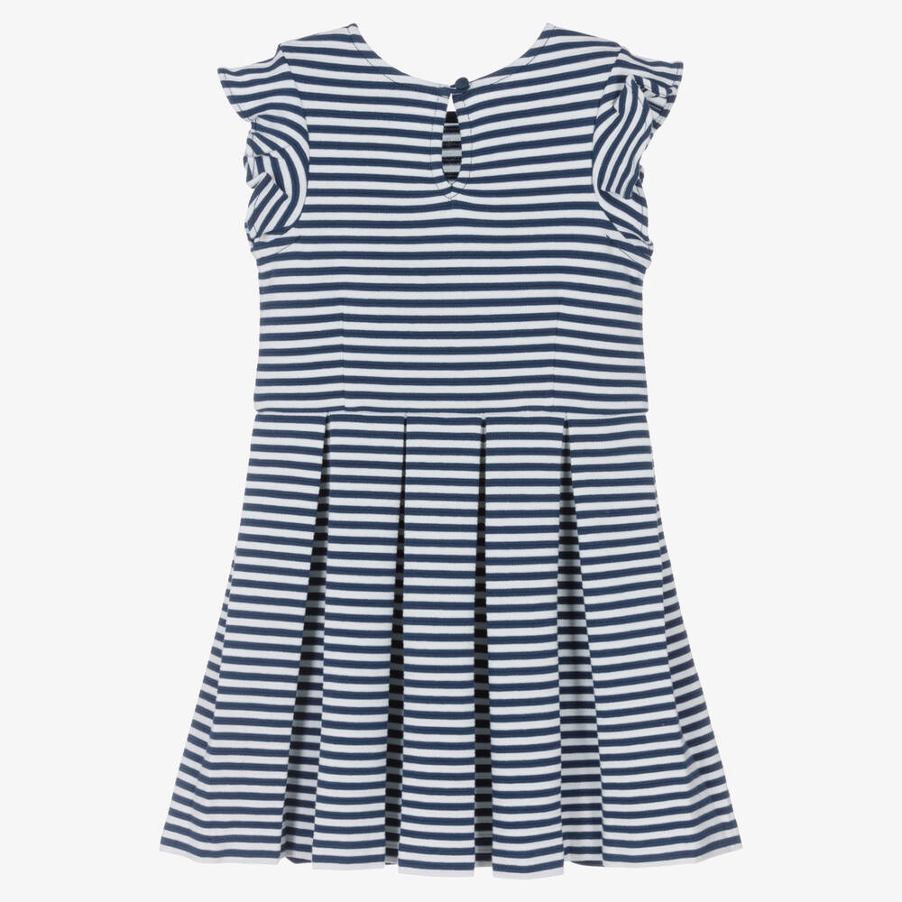 Поло Ralph Lauren-Платье из джерси в бело-синюю полоску | Childrensalon Outlet