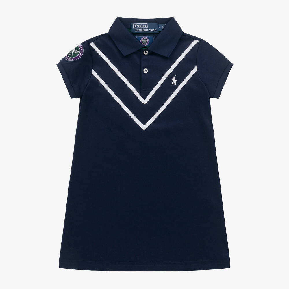 Ralph Lauren-Girls Blue Wimbledon Polo Dress | Childrensalon Outlet