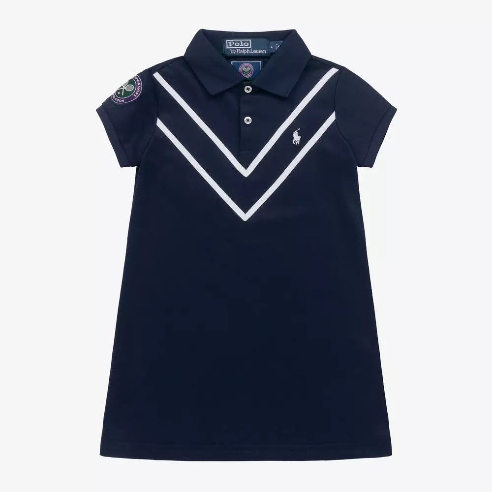 Ralph Lauren-Girls Blue Wimbledon Polo Dress | Childrensalon Outlet