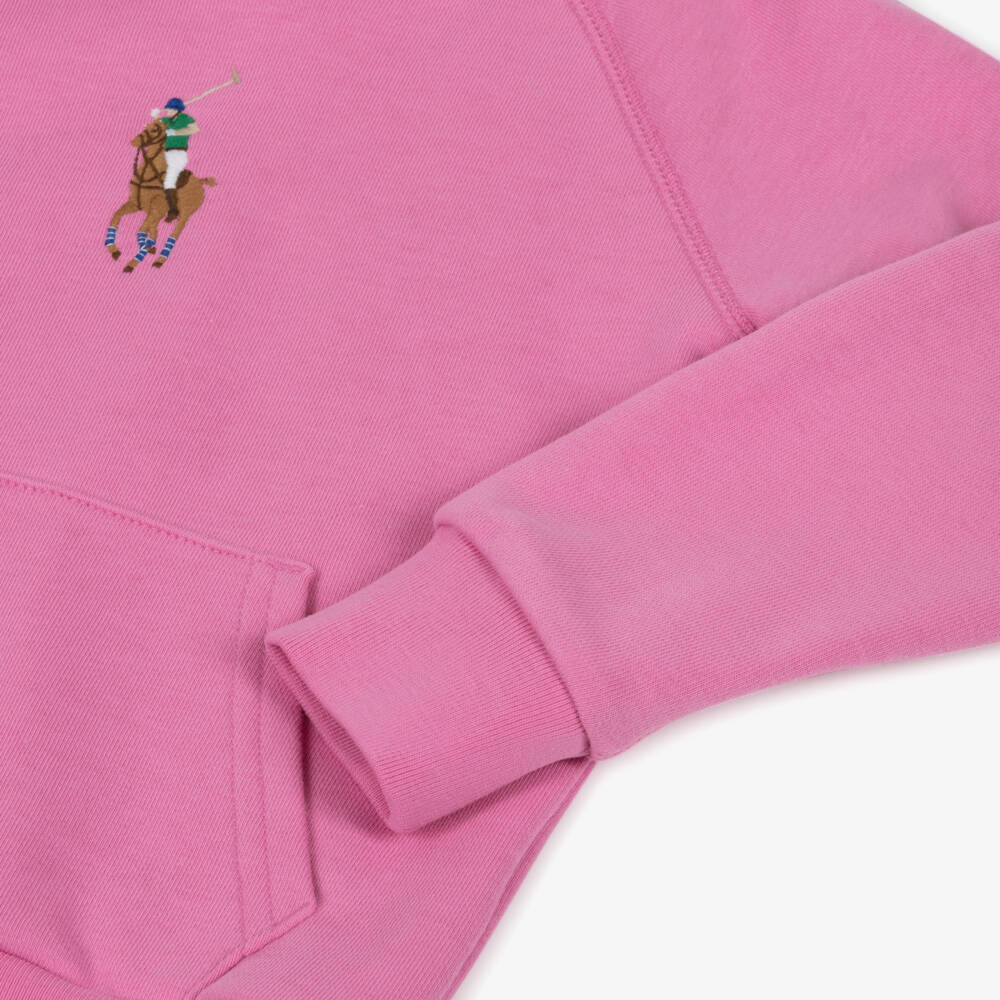 Ralph Lauren-Розовый вязаный пуловер с капюшоном для девочек | Childrensalon Outlet