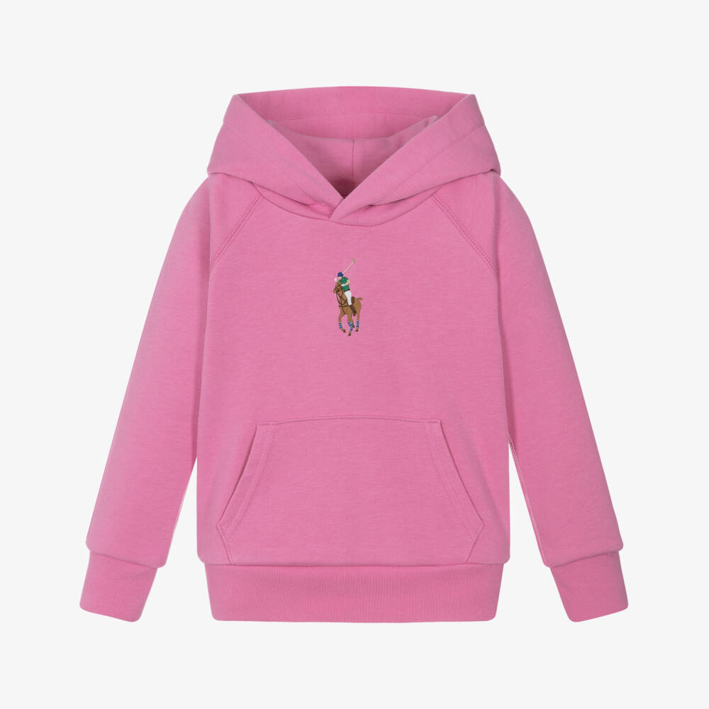 Ralph Lauren-هودي محبوك بلون وردي للبنات | Childrensalon Outlet