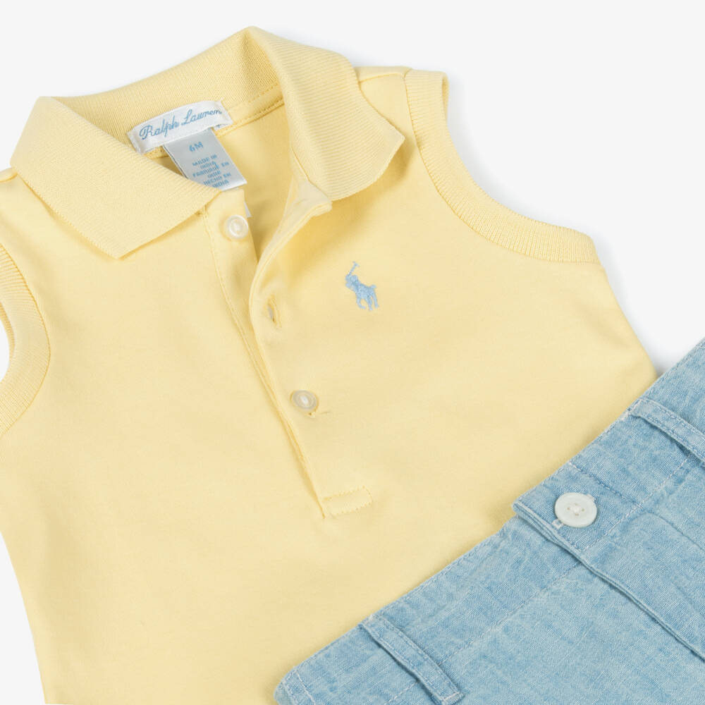 Ralph Lauren-Girls' Breezy Yellow Chambray Set | Childrensalon Outlet