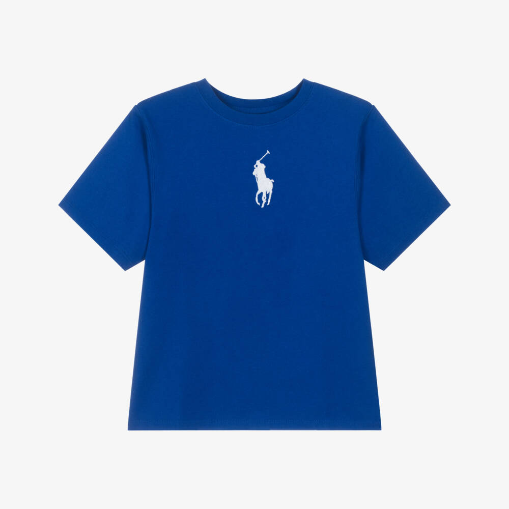 Ralph Lauren-Синяя футболка с логотипом | Childrensalon Outlet