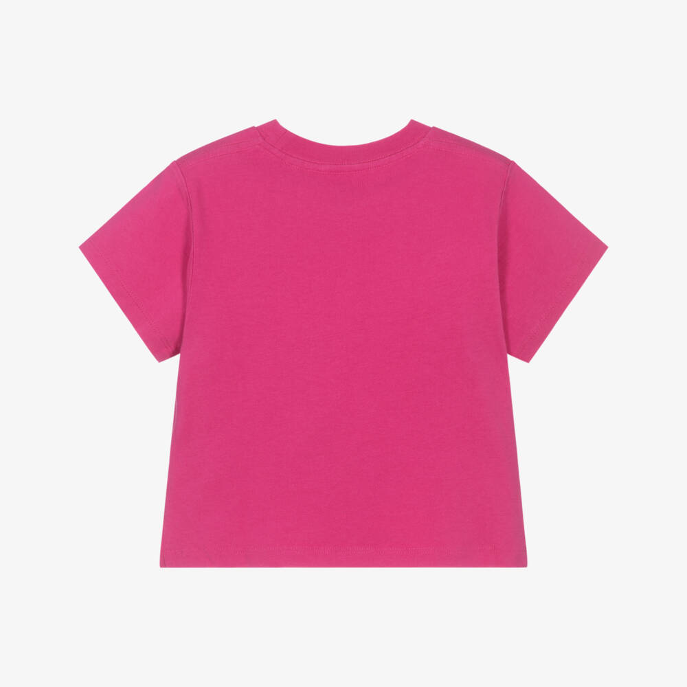 Ralph Lauren-Girls Bright Pink Cotton Big Pony T-Shirt | Childrensalon Outlet