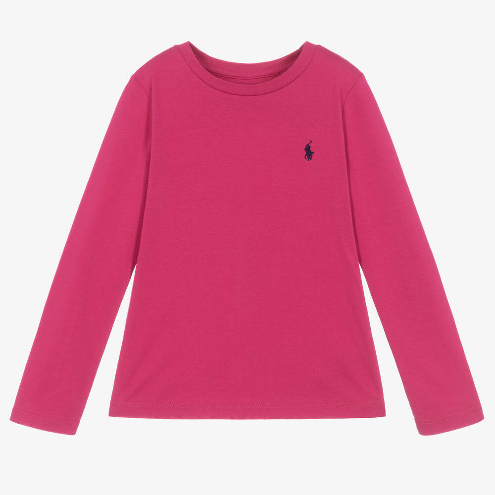 Ralph Lauren-Ярко-розовый хлопковый топ | Childrensalon Outlet