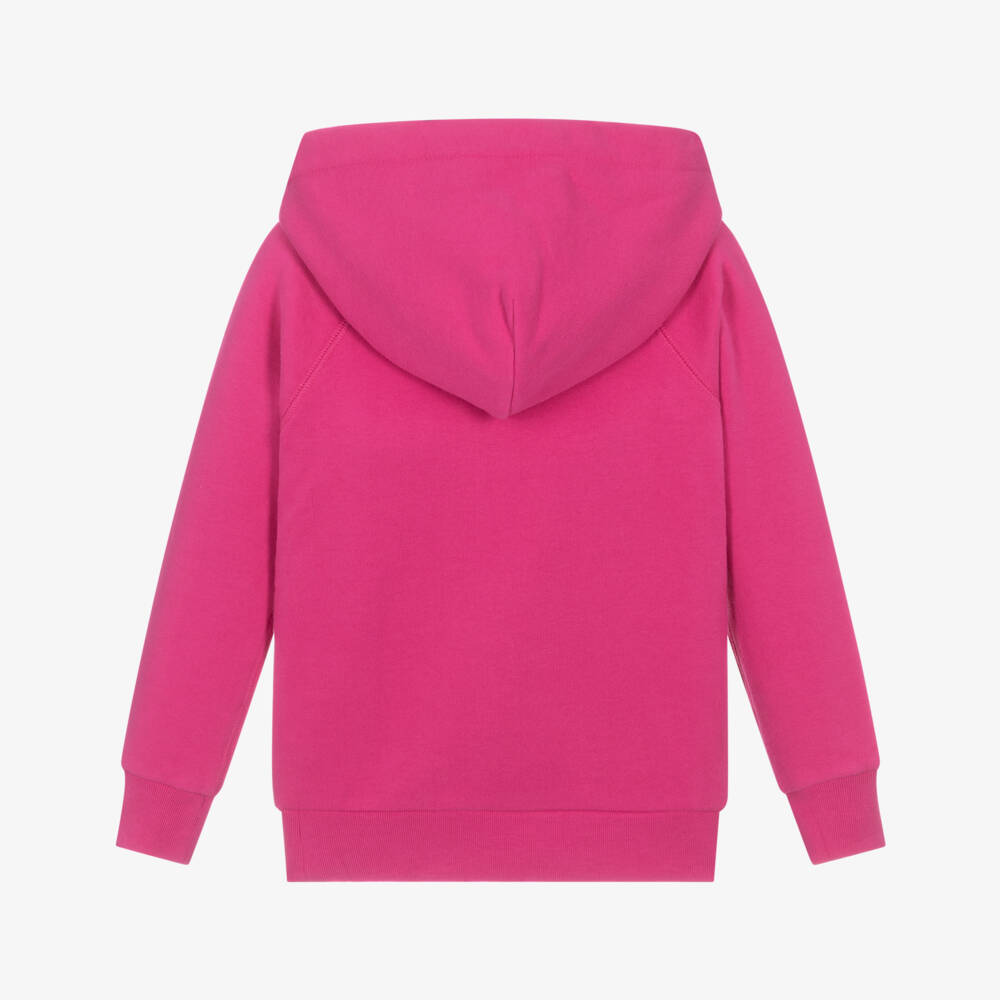 Ralph Lauren-Girls Bright Pink Hoodie with Big Pony Logo | Childrensalon Outlet