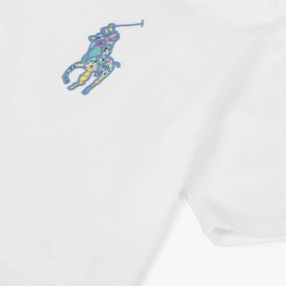 Ralph Lauren-Girls Bright White Iconic Tee | Childrensalon Outlet