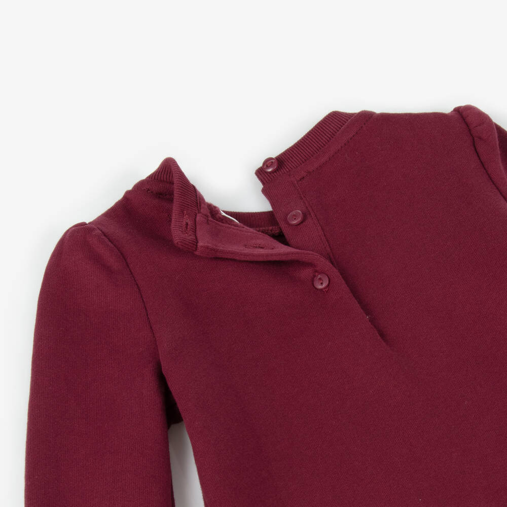 Ralph Lauren-فستان سويتشيرت قطن لون أحمر للمولودات | Childrensalon Outlet