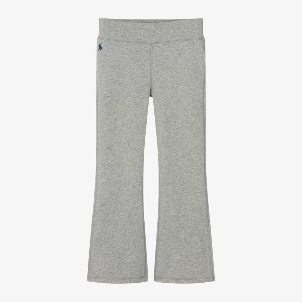 Ralph Lauren-Girls Charcoal Flare Cotton Leggings | Childrensalon Outlet