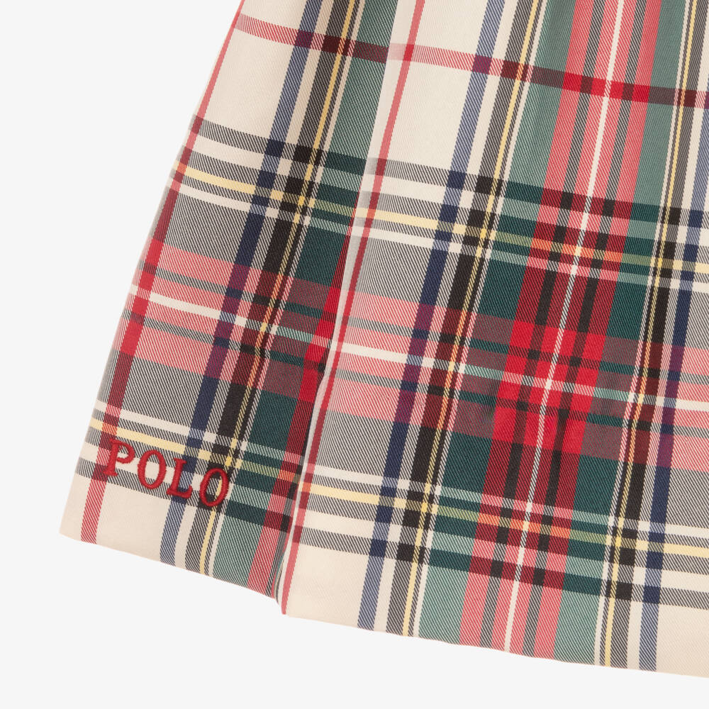 Ralph Lauren-Girls Check Satin Dress with Bow | Childrensalon Outlet