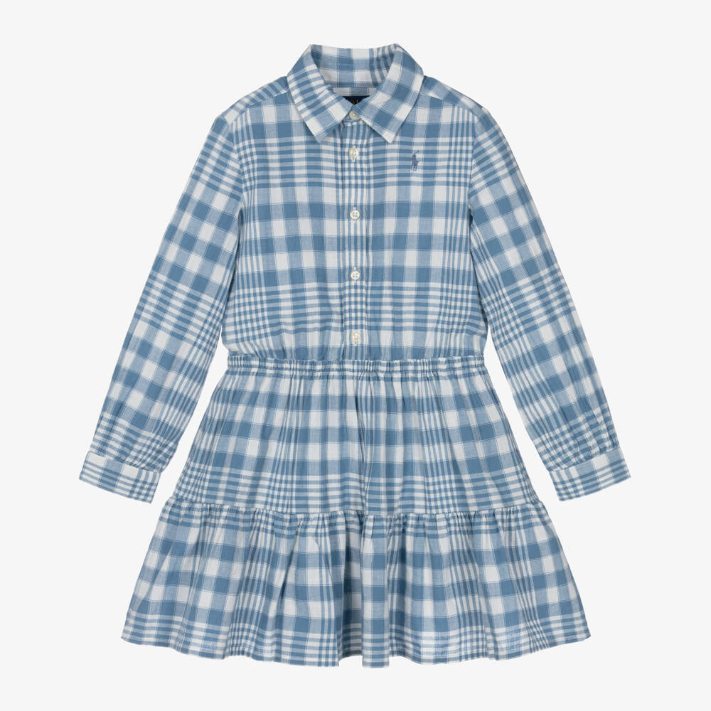 Ralph Lauren-Girls Checked Cotton Shirt Dress | Childrensalon Outlet