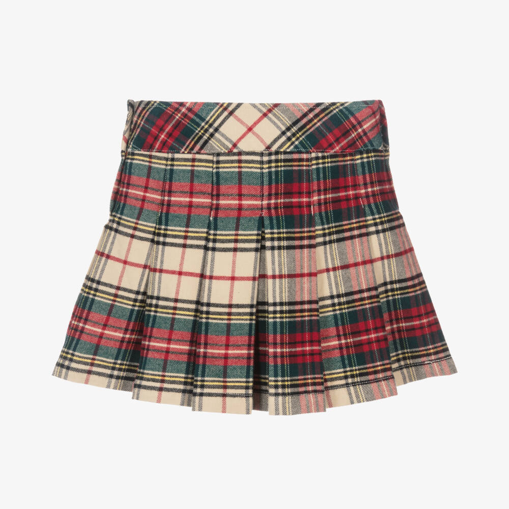Ralph Lauren-Girls Cherry Plaid Cotton Skirt | Childrensalon Outlet