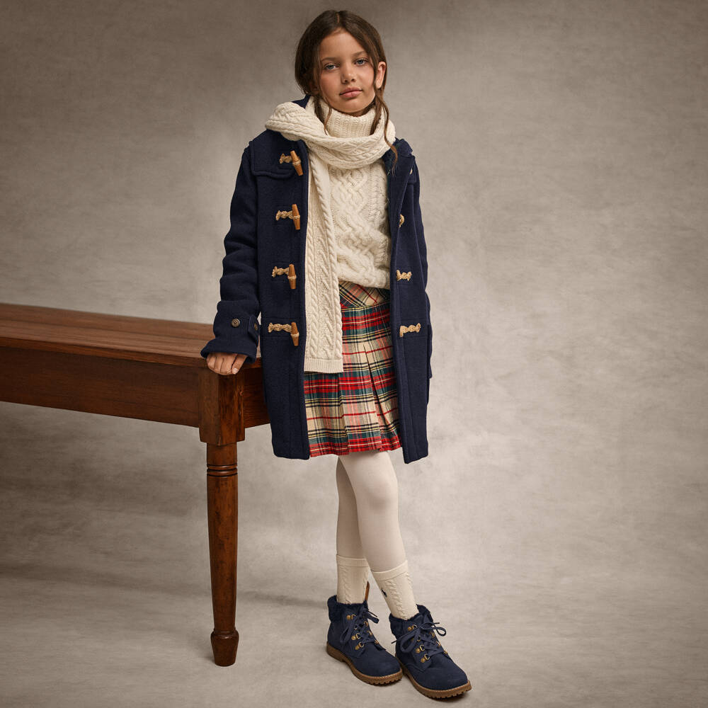 Ralph Lauren-Girls Cherry Plaid Cotton Skirt | Childrensalon Outlet