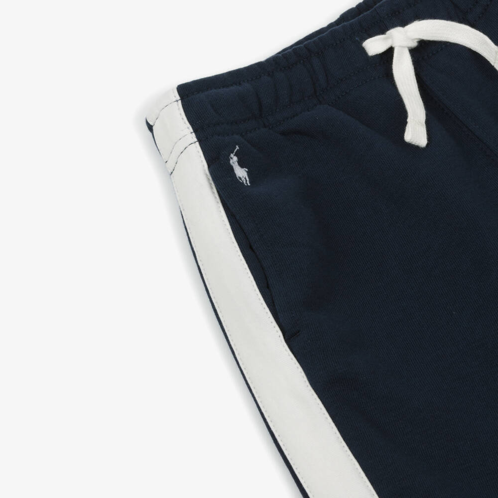 رالف لورين-بنطلون رياضي كلاسيكي أزرق وعاجي للبنات | Childrensalon Outlet
