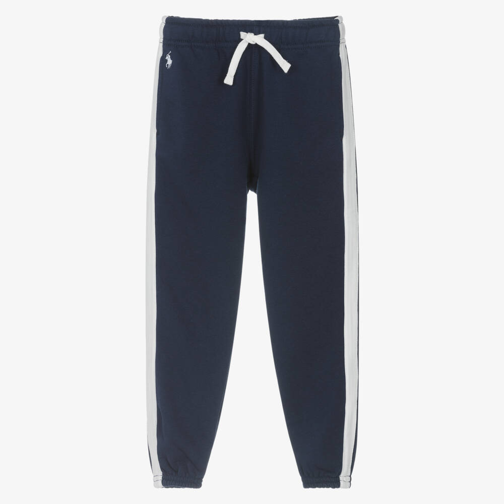 Ralph Lauren-بنطلون رياضي كلاسيكي أزرق وعاجي للبنات | Childrensalon Outlet